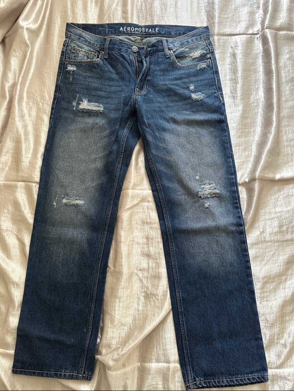 Aeropostale Men's 31x30 Straight Jeans in Medium Dark Blue